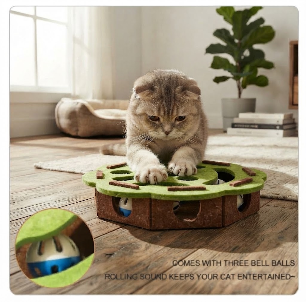 Felt Cat Puzzle Feeder Box