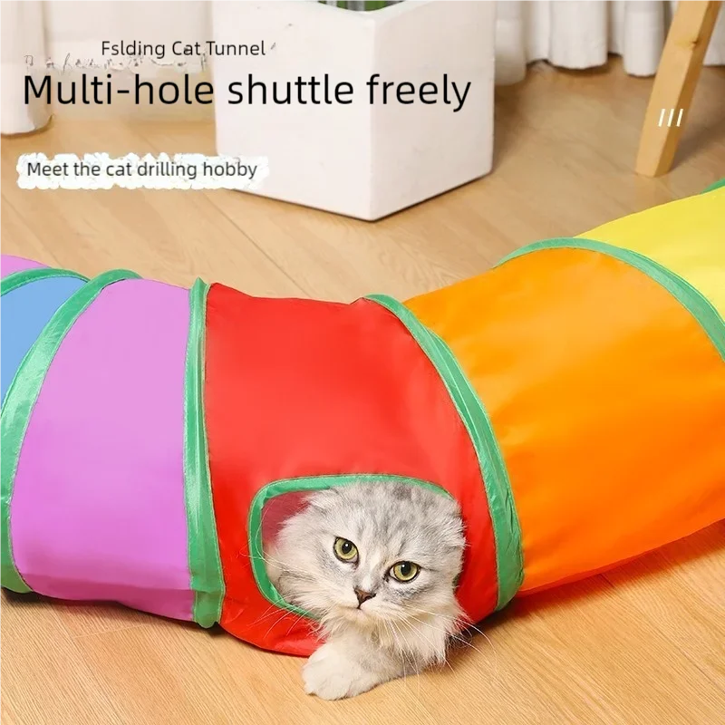 Foldable cat tunnel tube by A minha loja, interactive pet toy for kittens and cats, ideal for play and boredom relief.