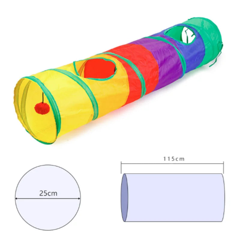 Foldable cat tunnel tube by A minha loja, interactive pet toy for kittens and cats, perfect for play and boredom relief.