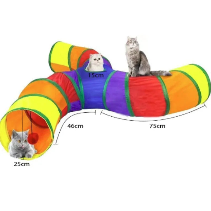 Foldable cat tunnel tube by A minha loja, interactive pet toy for kittens and cats, fun boredom buster and training accessory.