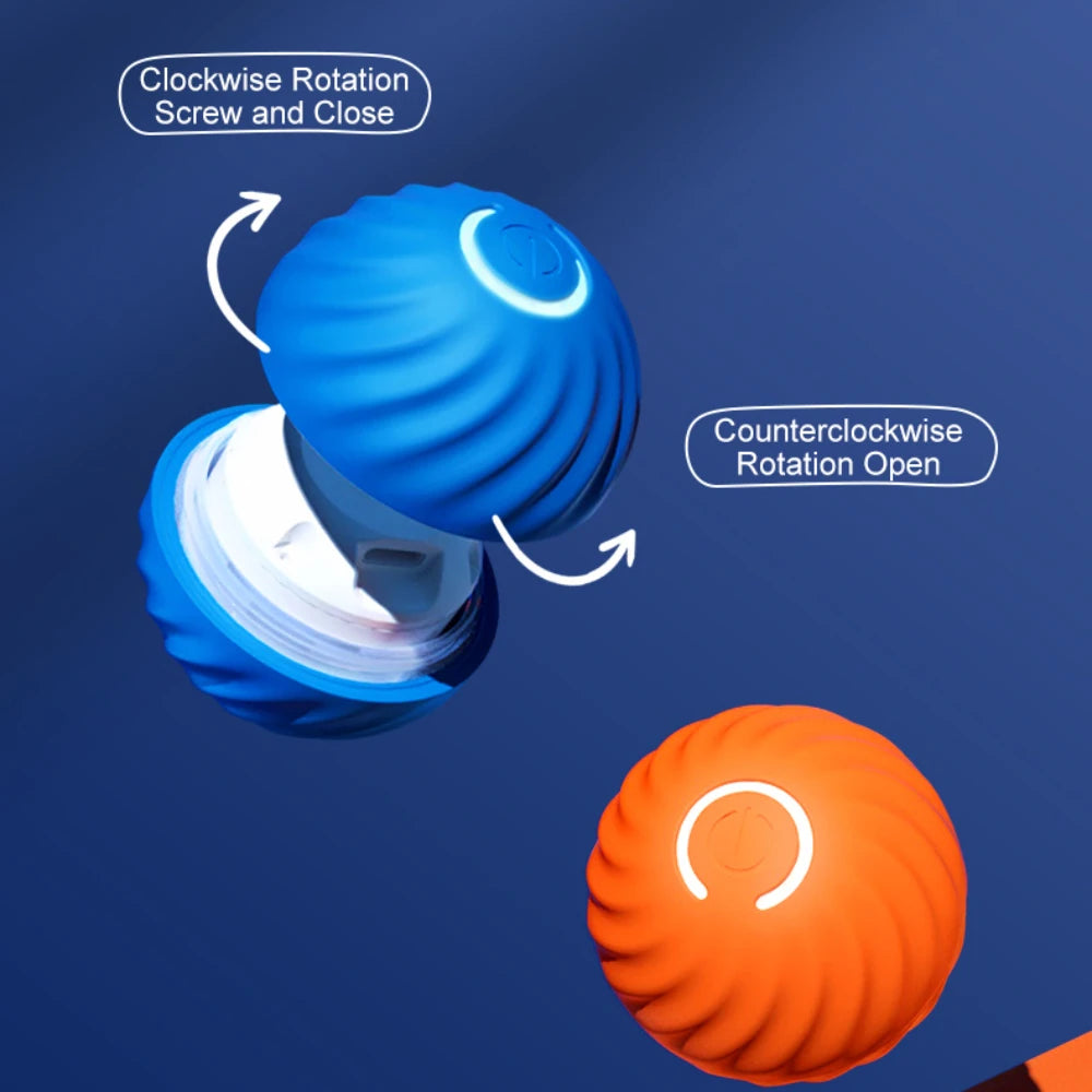 Automatic moving dog ball by A minha loja, featuring smart technology to entertain pets with a rotating, interactive design.