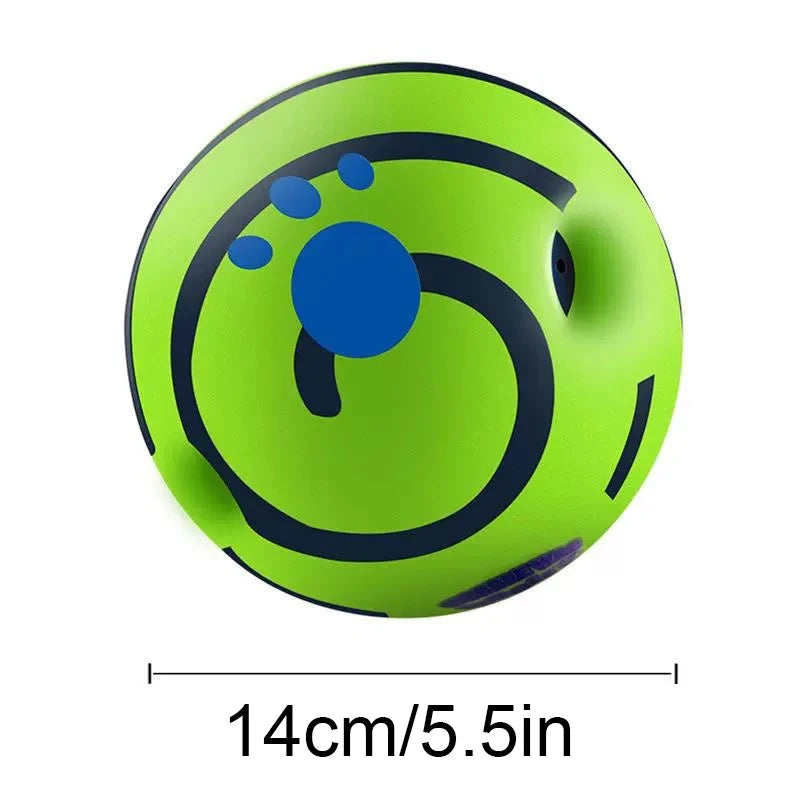 A Minha Loja Dog Giggle Ball, a colorful squeaky toy for dogs, designed to entertain with fun giggle sounds.