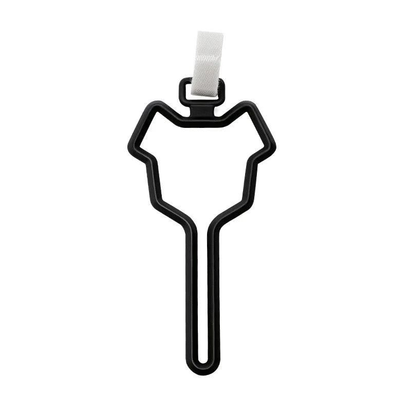 A minha loja poop bag dispenser in beige with a black clip, designed for easy attachment to dog leashes.