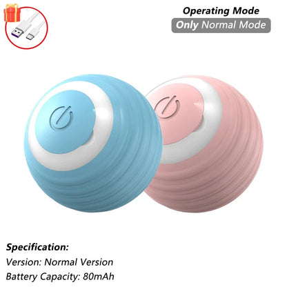 A minha loja iLMH rechargeable cat interactive toy ball with faux tail, automatic rolling and mouse imitation for playful pets.