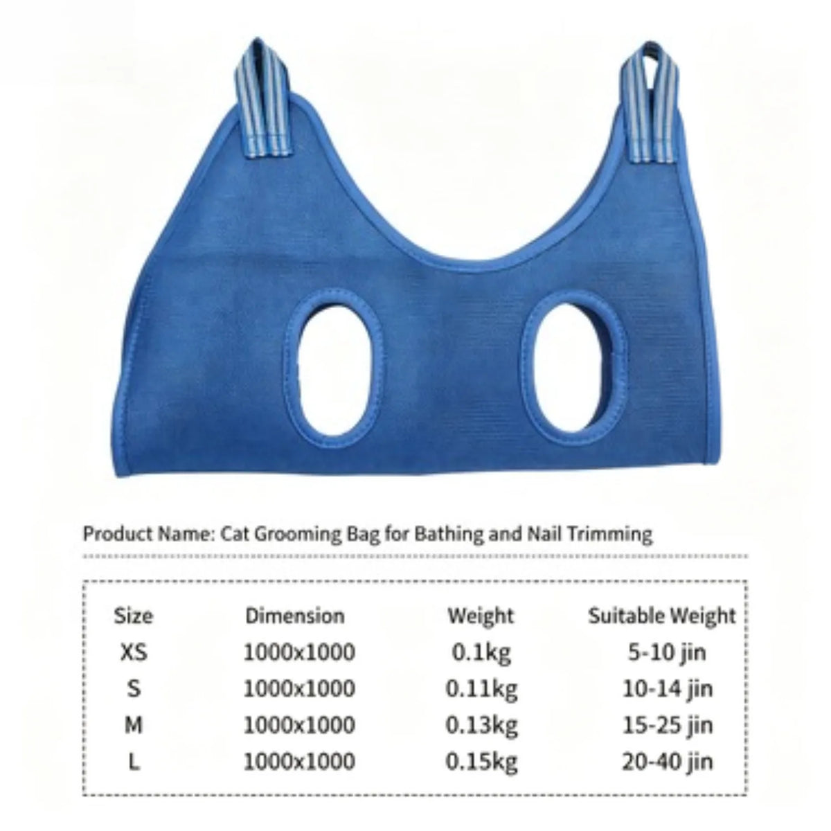 A minha loja pet grooming hammock hanging securely with soft fabric straps for comfortable grooming of small pets.