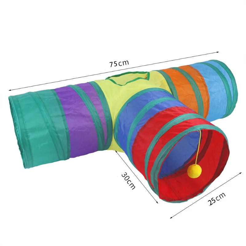 Foldable cat tunnel tube by A minha loja, interactive pet toy for kittens and puppies, ideal for play and boredom relief
