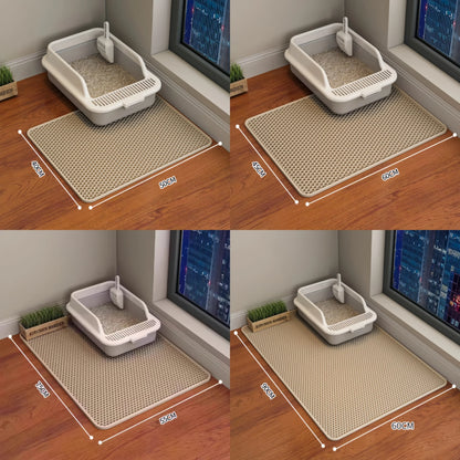 Large waterproof cat litter mat by A minha loja, double layer, non-slip, washable pet litter box mat for cats.