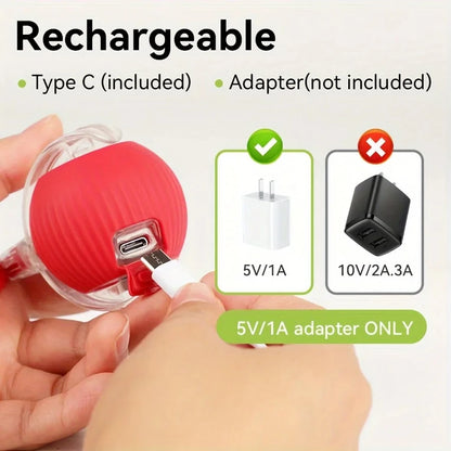 A minha loja iLMH 1/2 pcs cat interactive ball toy with faux tail, rechargeable smart pet electric toy, mimics a mouse for cats