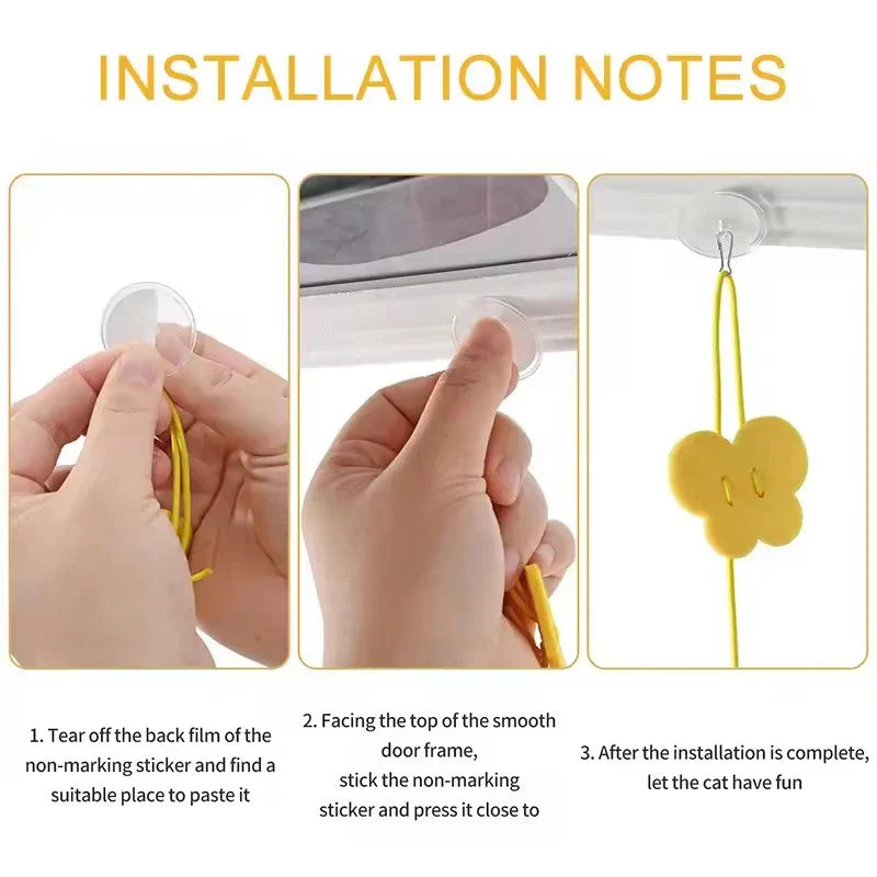 Interactive cat toy by A minha loja featuring a feather stick, suction cup, and retractable wand for engaging feline play.