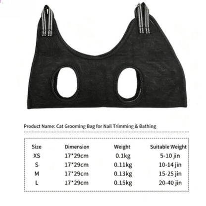 Pet grooming hammock by A minha loja, soft fabric support for comfortable pet bathing and grooming sessions.