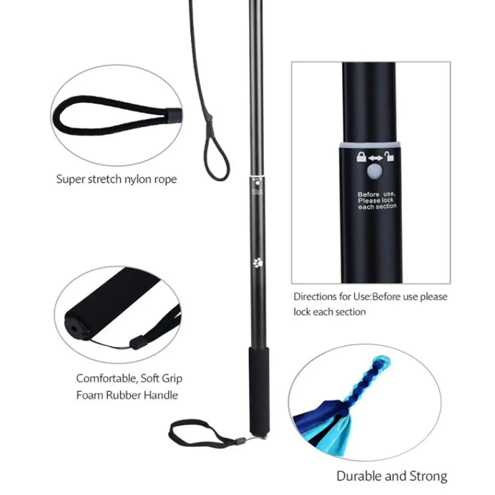 Retractable dog flirt pole toy by A minha loja with a long stick and plush lure for fun chasing and exercise outdoor pet play
