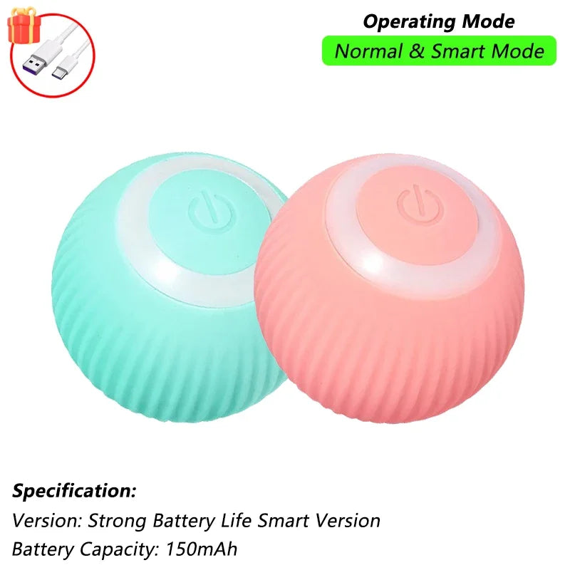 A minha loja iLMH cat interactive ball toy with faux tail, rechargeable electric design, mimicking a mouse for engaging feline play.