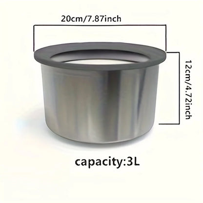 Stainless steel dog water bowl with floating disk design, anti-spill feature, and slow feeder for pets.