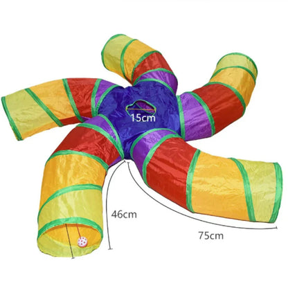 Foldable cat tunnel tube from A minha loja, interactive pet toy for kittens and cats, ideal for play and boredom relief.