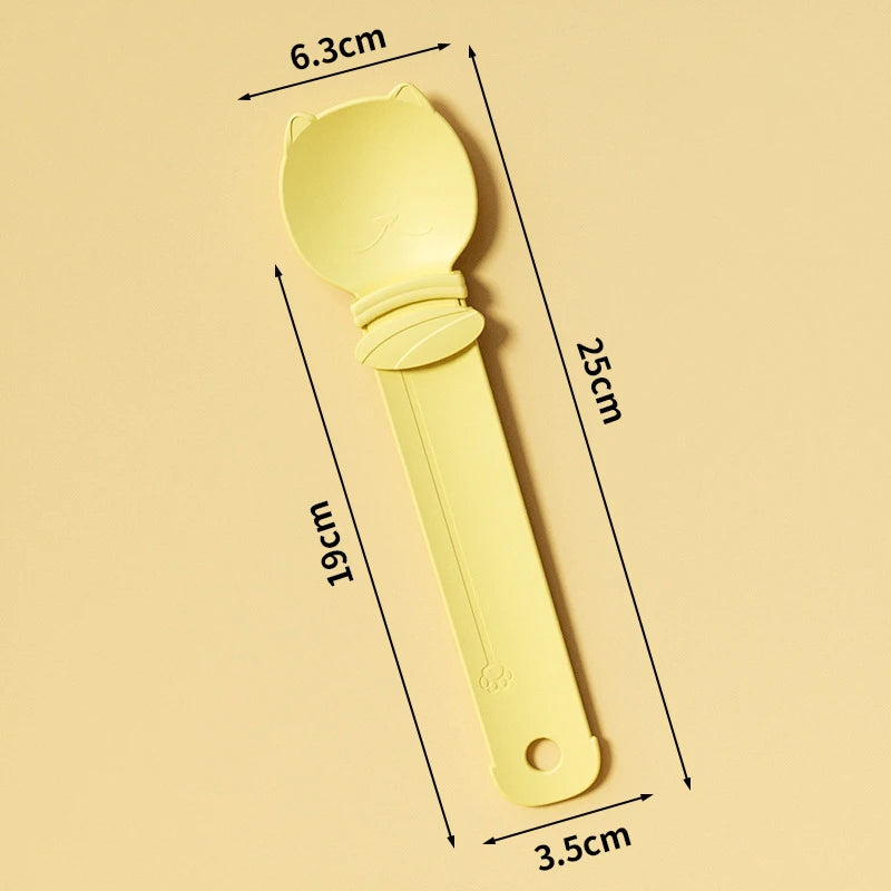 A minha loja 2-piece cat strip squeeze spoon feeder for lickable wet treats and pet liquid snacks, featuring flexible silicone strips.