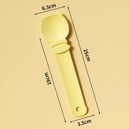 A minha loja 2-piece cat strip squeeze spoon feeder for lickable wet treats and pet liquid snacks, featuring flexible silicone strips.