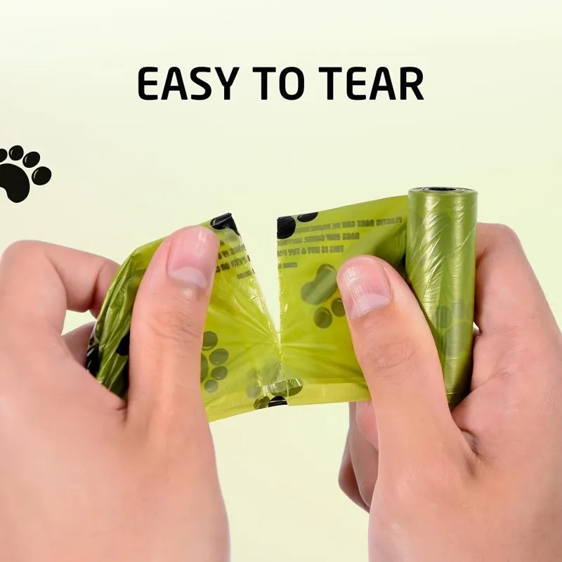 Extra thick poop bags from A minha loja, 10 rolls, durable and large capacity for pet waste disposal.