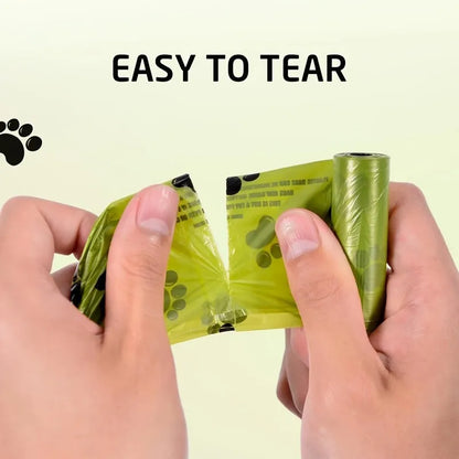 Extra thick poop bags from A minha loja, 10 rolls, durable and large capacity for pet waste disposal.
