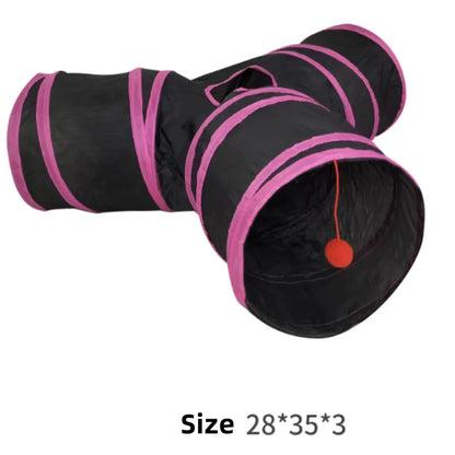 Foldable cat tunnel tube by A minha loja, interactive pet toy for kittens and puppies, bright fabric, fun and engaging for pets.