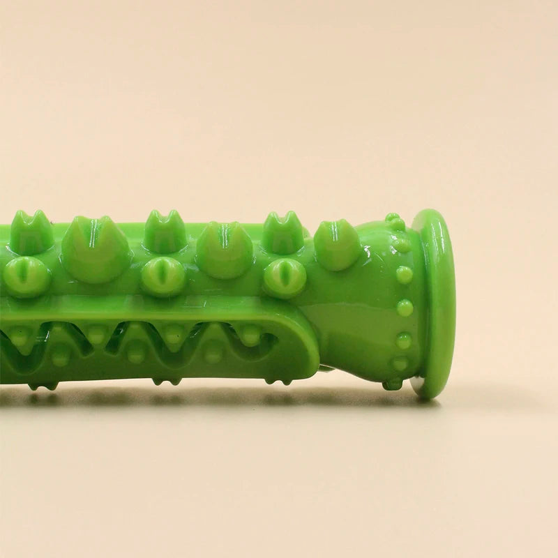 A minha loja dog toothbrush chew toy stick made of soft rubber, designed for small dogs to chew and clean teeth.
