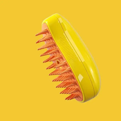 A minha loja Pet Steam Brush showing a handheld device with steam outlet for grooming pets efficiently.