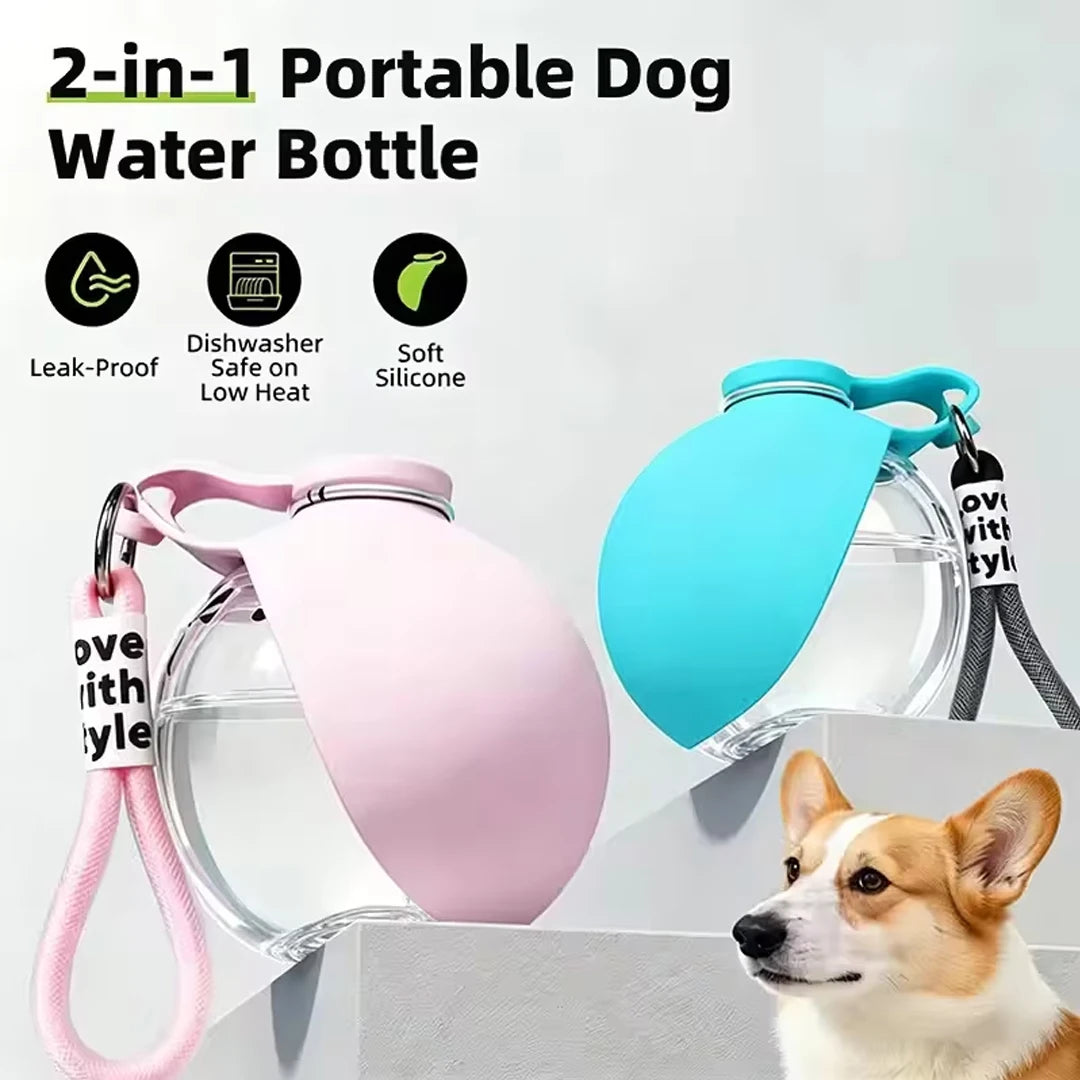 Portable 2-in-1 water bottle by A minha loja, featuring a sleek design with a built-in straw and leak-proof lid for on-the-go hydration.