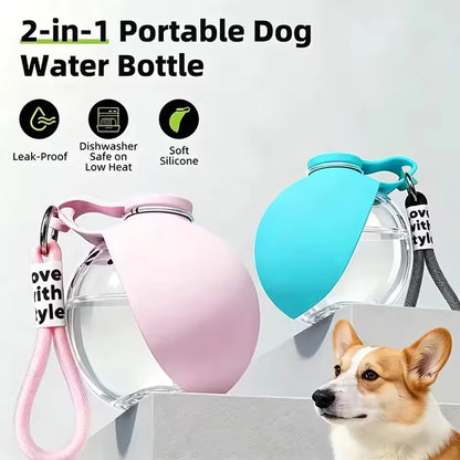 Portable 2-in-1 water bottle by A minha loja, featuring a sleek design with a built-in straw and leak-proof lid for on-the-go hydration.