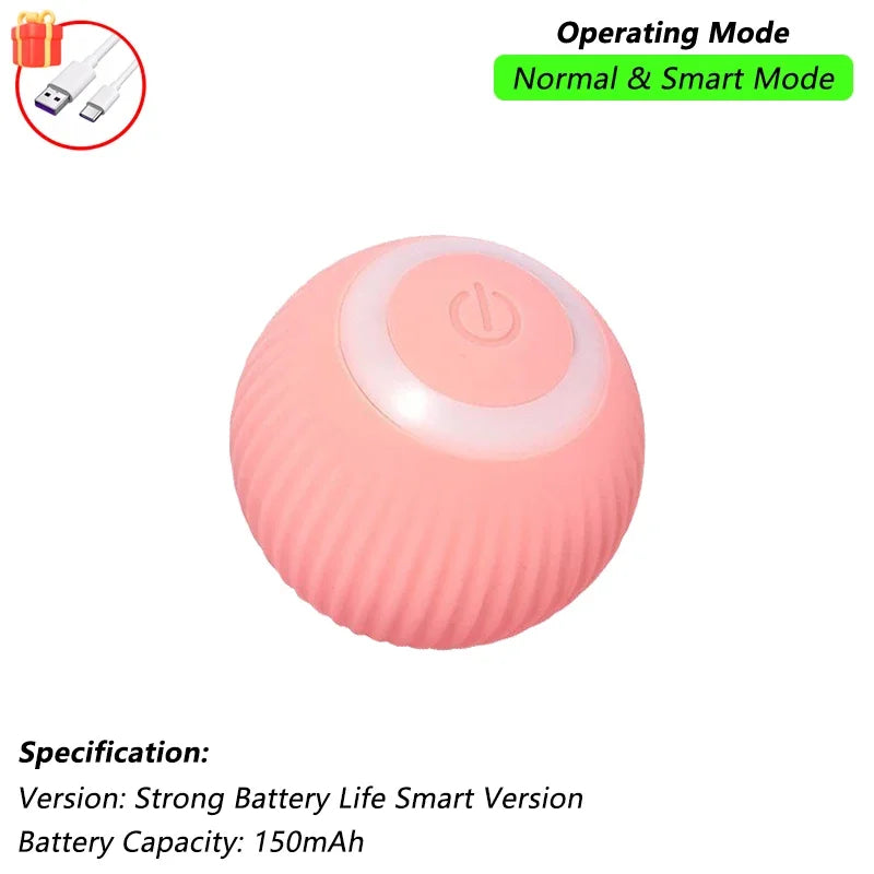 A minha loja iLMH 1/2 pcs cat interactive ball toy with automatic rolling, faux tail, rechargeable smart pet electric mouse toy