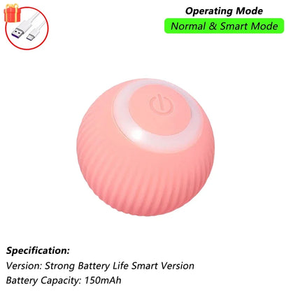A minha loja iLMH 1/2 pcs cat interactive ball toy with automatic rolling, faux tail, rechargeable smart pet electric mouse toy