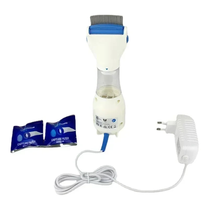 Electric flea and lice comb by A minha loja with stainless steel teeth for effective pest removal in pets.