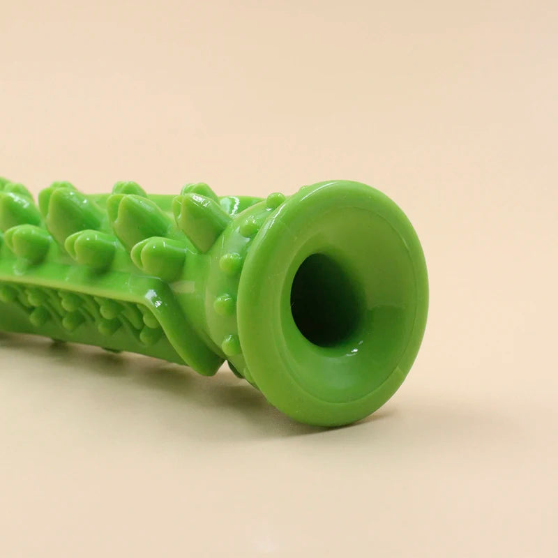 A minha loja dog toothbrush chew toy stick made of soft rubber, designed for small dogs to promote dental health and interactive play.