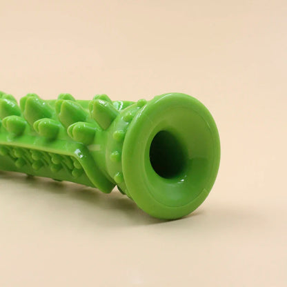 A minha loja dog toothbrush chew toy stick made of soft rubber, designed for small dogs to promote dental health and interactive play.