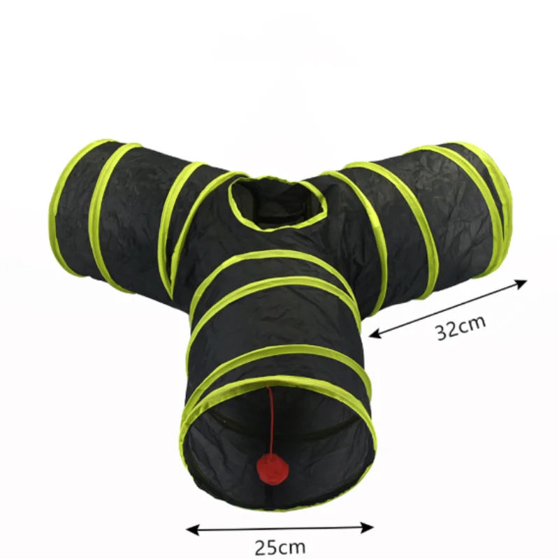 Foldable cat tunnel tube by A minha loja, flexible and interactive pet toy for kittens and cats to play and stay entertained.