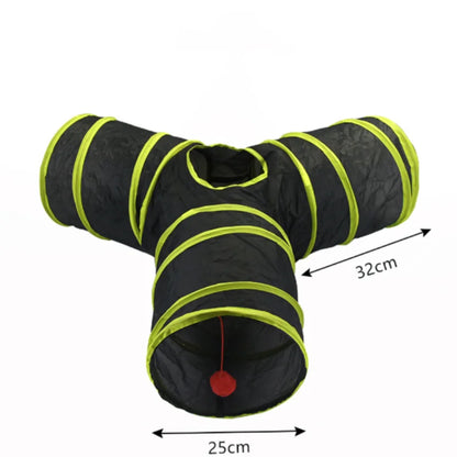 Foldable cat tunnel tube by A minha loja, flexible and interactive pet toy for kittens and cats to play and stay entertained.