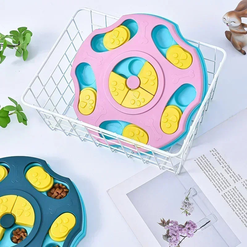 Dog puzzle toy from A minha loja, interactive slow feeder food dispenser with non-slip bowl for puppies and dogs training.