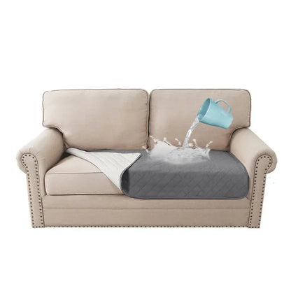 Reversible waterproof dog bed cover and sofa protector by A minha loja, showing soft fabric and waterproof features for furniture.