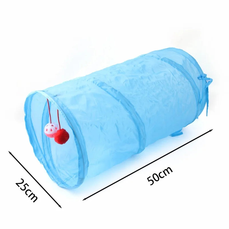 Foldable cat tunnel tube by A minha loja, a fun and interactive pet toy for kittens and cats to play and stay entertained.
