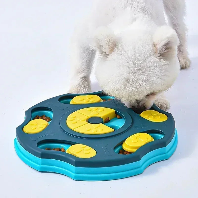 Interactive dog puzzle toy by A minha loja, a slow feeder food dispenser with non-slip bowl for puppy IQ and training.
