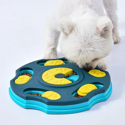 Interactive dog puzzle toy by A minha loja, a slow feeder food dispenser with non-slip bowl for puppy IQ and training.
