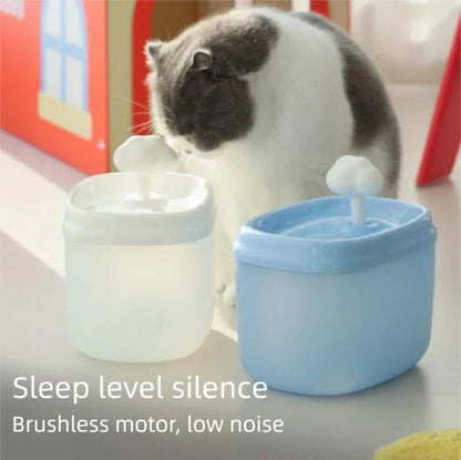 Quiet Pet Water Fountain by A minha loja, 2L automatic cat and dog water dispenser with replacement filter and silent pump.