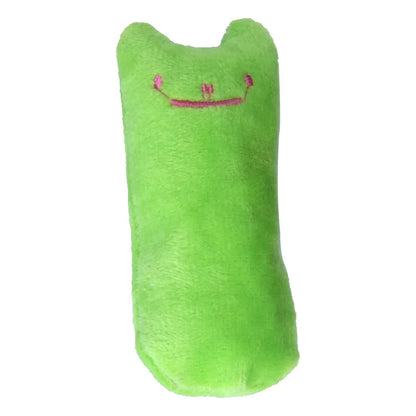 Interactive plush cat toy with mint catnip, featuring funny designs for cats and kittens to chew, bite, and play.