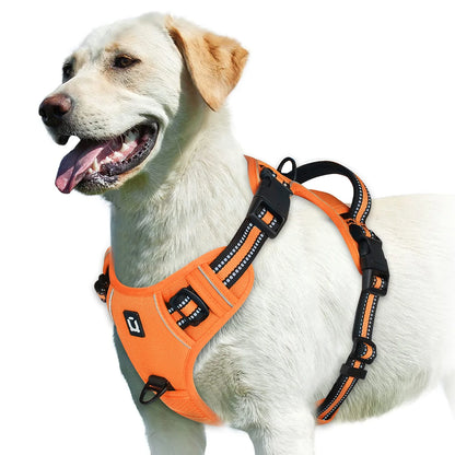 A minha loja no-pull dog harness with adjustable straps, featuring a comfortable, secure fit for small to medium pets.