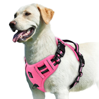 A minha loja no-pull dog harness with adjustable straps and breathable material, designed for comfortable and secure pet walking.