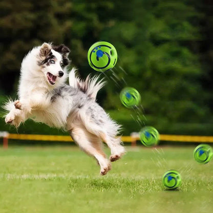 Dog Giggle Ball by A minha loja, colorful rubber dog toy with textured surface and playful design for interactive fun.