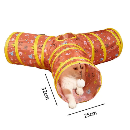 Foldable cat tunnel tube by A minha loja, interactive pet toy for kittens and puppies, fun and boredom buster for cats and small dogs.