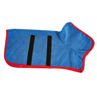 Pet bathrobe from A minha loja, soft and cozy, shown in a cute design, perfect for drying and keeping your pet warm after baths.