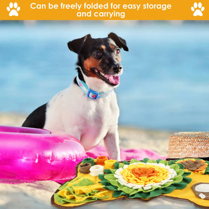 Colorful snuffle mat for pets from A minha loja, featuring textured fabric strips designed to engage and entertain dogs or cats.