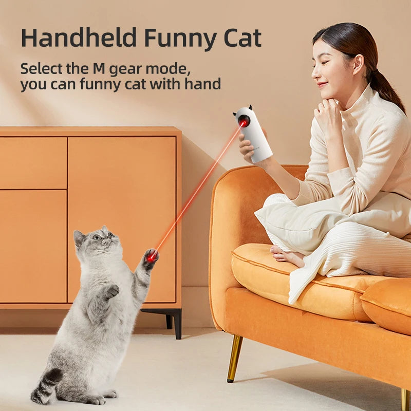 A minha loja ROJECO automatic smart cat toy with LED laser, handheld electronic interactive pet toy for cats and dogs.