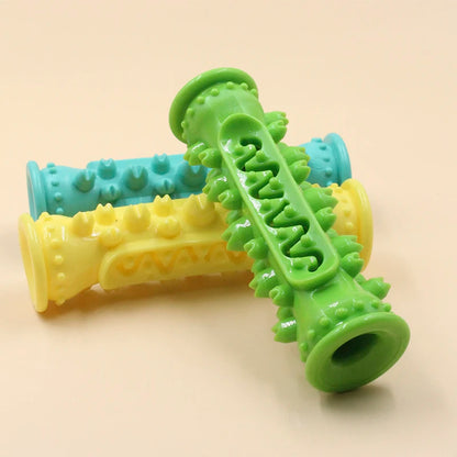 Durable A minha loja dog toothbrush chew toy stick with soft rubber for small dogs, designed for interactive chewing and molar cleaning.